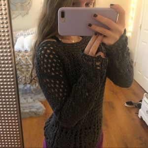 dark navy over sweater with silver